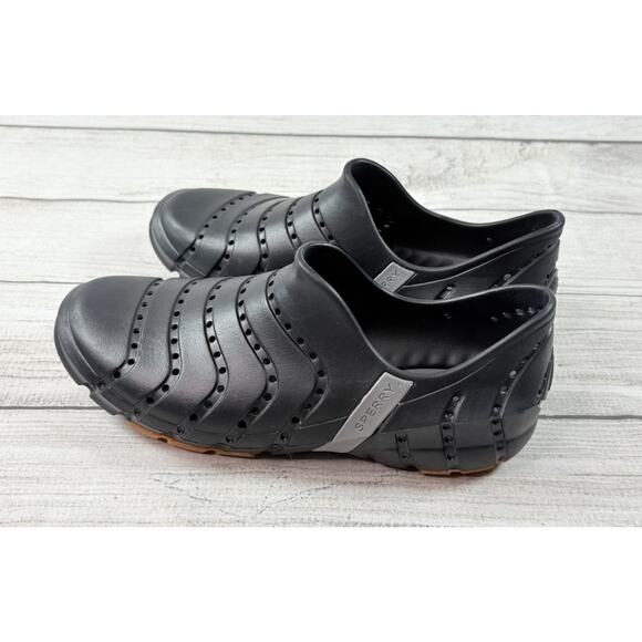 Sperry Water Strider Black Rubber Slip On Shoe Mens Size 7 Women's Size 8 - Picture 2 of 7
